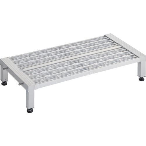 TRUSCO 高床式アルミ製ステップ グレーチング仕様 900X450XH190〜220 TFSGH-0945AL 1 台