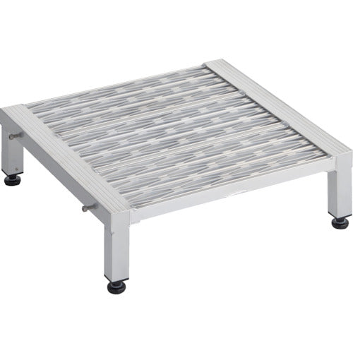 TRUSCO 高床式アルミ製ステップ グレーチング仕様 600X600XH190〜220 TFSGH-0660AL 1 台