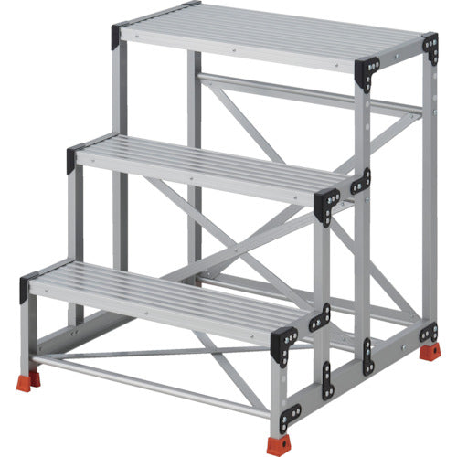 TRUSCO 作業用踏台 3段 ステップ奥行200 高さ0.90m 天板800X400 TSF-389 1 台