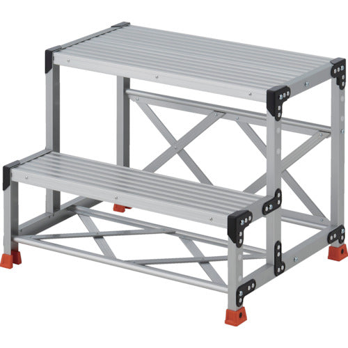 TRUSCO 作業用踏台 2段 ステップ奥行200 高さ0.60m 天板800X400 TSF-286 1 台