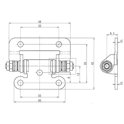 TRUSCO トルクヒンジ 1.2〜2.1Nm(2個入) T15STH 1 S