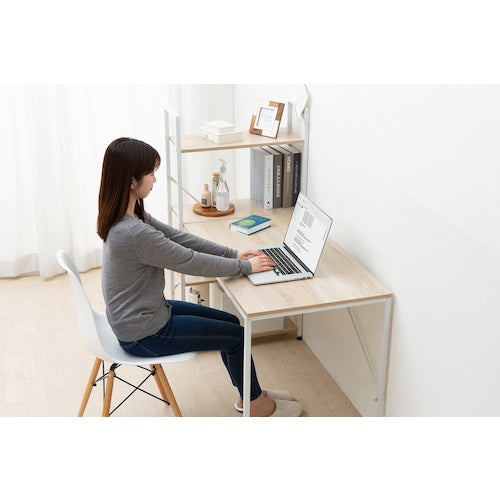 IRIS 574218 ラック付きデスク 1200×620 ライトナチュラル/ホワイト RDK-1262-NW 1 台