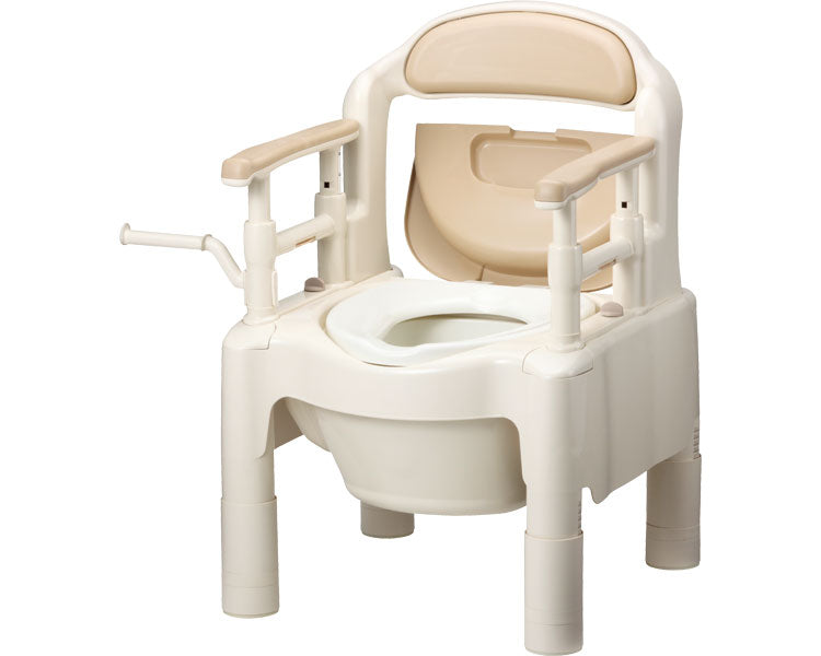 Anju Portable Toilet FX-CP "Chibikumakun" Height Spacerless Type / 533-554 Beige 1 Unit