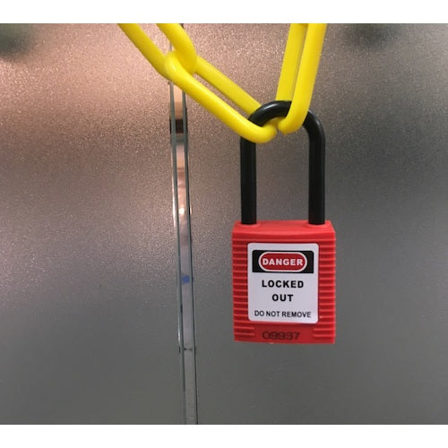 세이프란 록아웃용 절연 패드 록 레드 매달린 38mm 타입