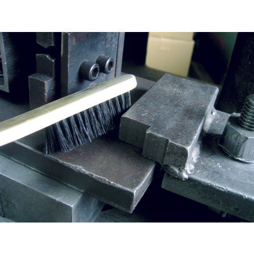 TRUSCO Mechanical Bamboo Brush, Curved Handle, Pig Bristle, 3 Rows, TB-7002, 1 Piece