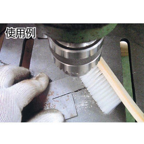 TRUSCO Mechanical Bamboo Brush, Curved Handle, 2 Rows of Nylon, Long Bristles, TB-7021, 1 Piece