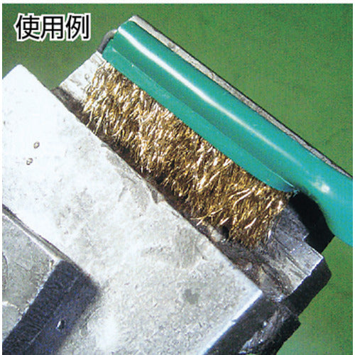 TRUSCO Gold Handle Brush, Thick Bristle, Steel Wire, TB-2019, 1 Piece