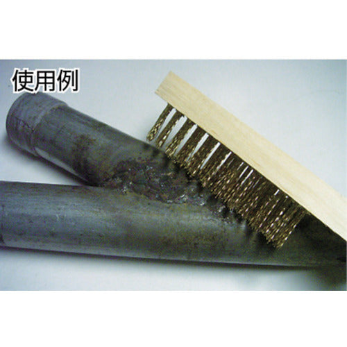 TRUSCO 木柄3行ブラシ 焼入鋼線 TB-5001 1 本