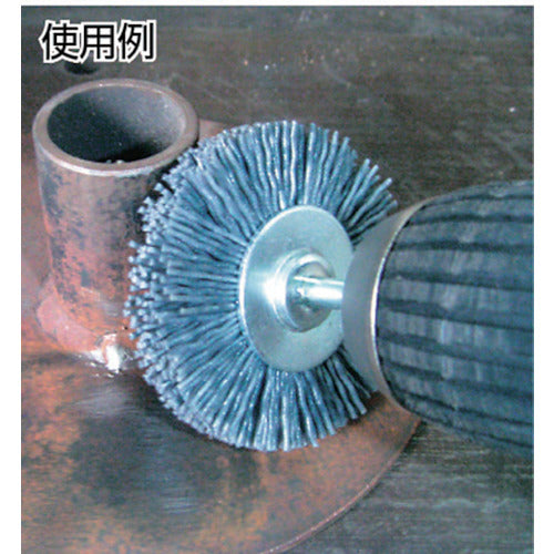 TRUSCO Shaft Wheel Brush φ65Xshaft 6 Grid Line Wire Diameter 1.0 TB-6235 1 pc