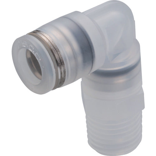 PISCO 튜브 피팅 엘보 PP 타입 튜브 6 나사 R1/4 고무 재질 HNBR 사양 PPL6-02-HN 1개