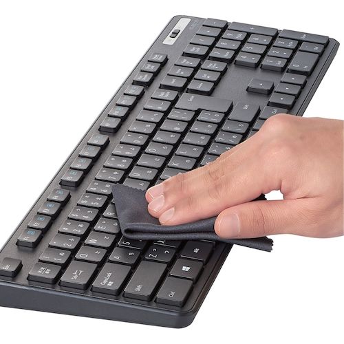 エレコム 無線キーボード 薄型 メンブレン式 抗菌 フルサイズ マウス付 ブラック TK-FDM110MKBK 1 個