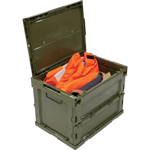 TRUSCO Oricon Alpha Folding Container with Lid 20L OD Color TR-SC20-OD 1 pc