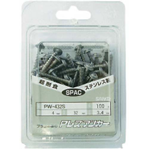 Sanko P-less anchor, stainless steel pan head with seat (100 pieces) PW-4X32SP100 1 PK