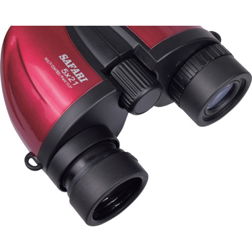 SIGHTRON Compact Wide Field of View 5x Binoculars SAFARI5X21 Red SAFARI5X21RD 1 pc