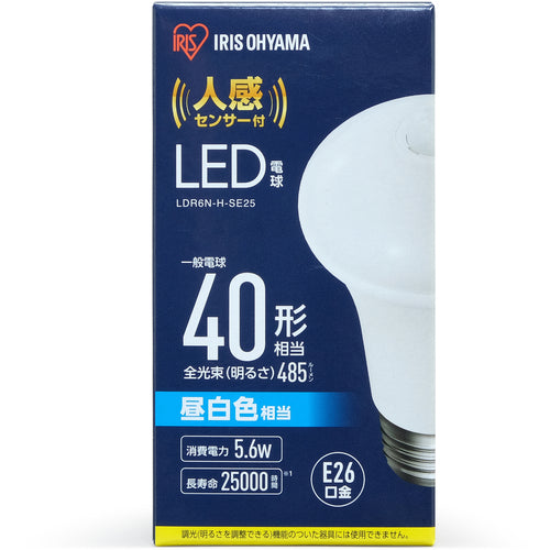 IRIS 522539 LED bulb with motion sensor, E26 40W equivalent, daylight white (485lm) LDR6N-H-SE25 1 piece
