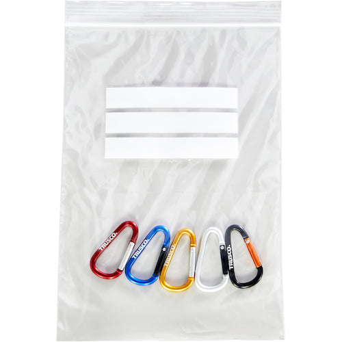 TRUSCO Zippered Poly Bag (with White Frame) 0.08mm Thickness 70x50mm 200 Pieces TCBW-A-8A-TM 1 Bag