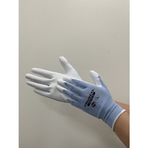TRUSCO 抗菌仕様ウレタン背抜き手袋 青 L TNS-HG-BL 1 双
