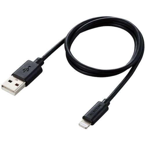 ELECOM Lightning Cable Standard 0.5m Black MPA-UAL05BK 1 piece