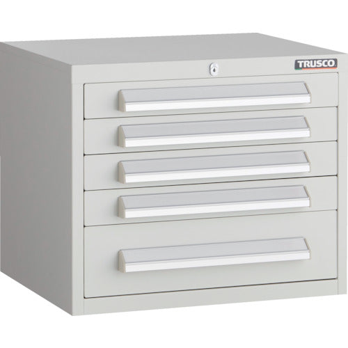 TRUSCO WLVR型キャビネット 500X412XH420 引出5段 ホワイト色 WLVR-423-W 1 台