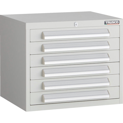 TRUSCO WLVR型キャビネット 500X412XH420 引出6段 ホワイト色 WLVR-421-W 1 台