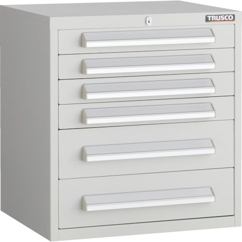 TRUSCO WLVR型キャビネット 500X412XH540 引出6段 ホワイト色 WLVR-541-W 1 台