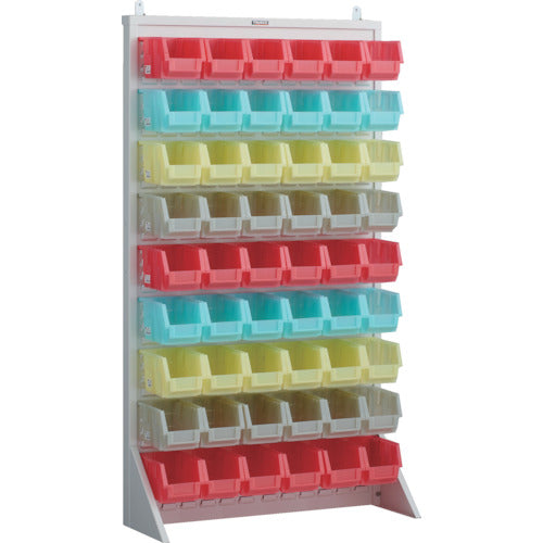 TRUSCCO 패널 컨테이너 랙 편면식・마루치 타입・컨테이너 반투명 사양 910×320×H1600 화이트 중×54 T-1696N-SK-AW 1대