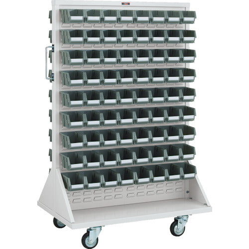 TRUSCCO 패널 컨테이너 랙 910X600XH1420 양면식 바퀴 부착 소X144 T-1272WN-C-AW 1대