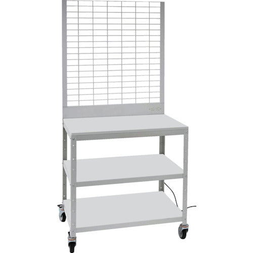 TRUSCO 슈퍼 랙 데스크형 메쉬 패널식 콘센트 부착 우레탄 바퀴 부착 BDD-993L1TNCUW 1대