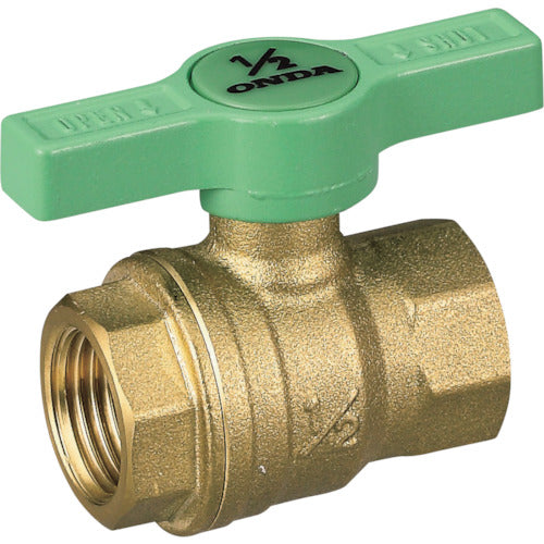 Onda Manufacturing Co., Ltd. Brass Ball Valve FF2 Type (Full Bore Compact) Rc1 x Rc1 Green T Handle FF2-T25 1 pc