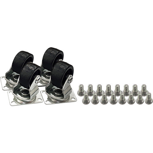 TRUSCO Folding Mesh Container Caster Set of 4 for 25L TR-MPB-CJ25 1 S