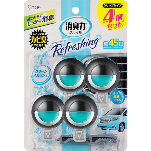 에스테이 자동차의 탈취력 클립 타입 4개 세트 클린 스쿼시 ST12902 1개