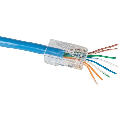 KLEIN Pass-Thru 모듈러 플러그 RJ45 CAT6(50개들이) VDV826703A 1 PK