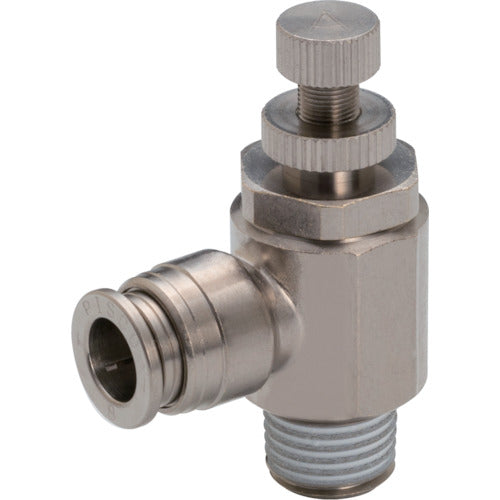 PISCO Speed Controller Brass Elbow Meter Out Control Tube 8 Thread R1/4 KJSC8-02A-1 1 pc