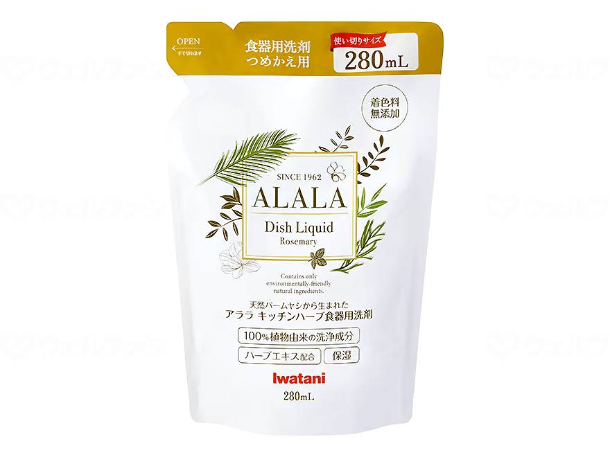 이와타니 산업 아라라 식기용 세제 키친 하브 오스 280ml 리필