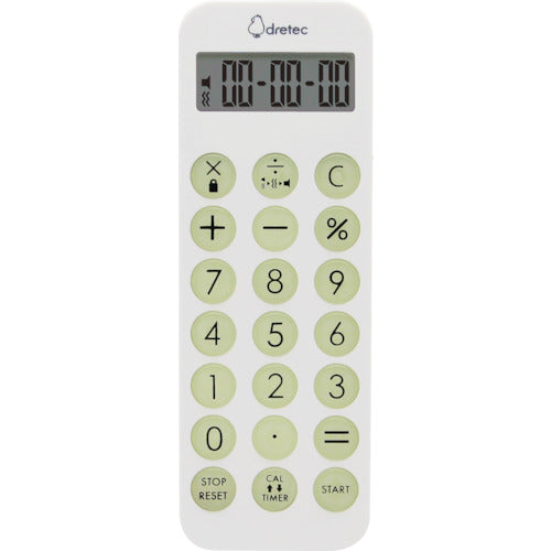 dretec 계산기・라이트 부착 바이브 타이머 화이트 CL-131WT 1대