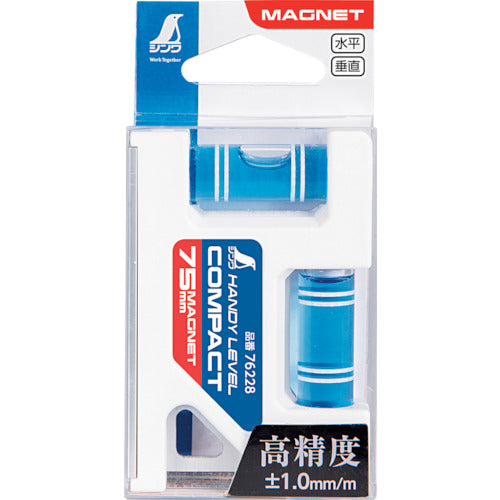 シンワ ハンディレベル コンパクト 75mmマグネット付 76228 1 個