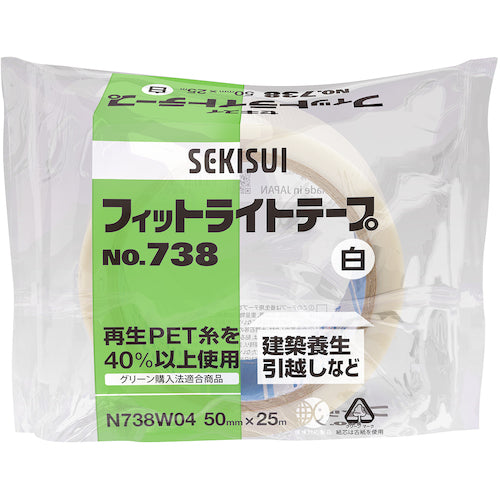 세키스이 피트 라이트 테이프 #738 50mm×25m 화이트 N738W04 1권