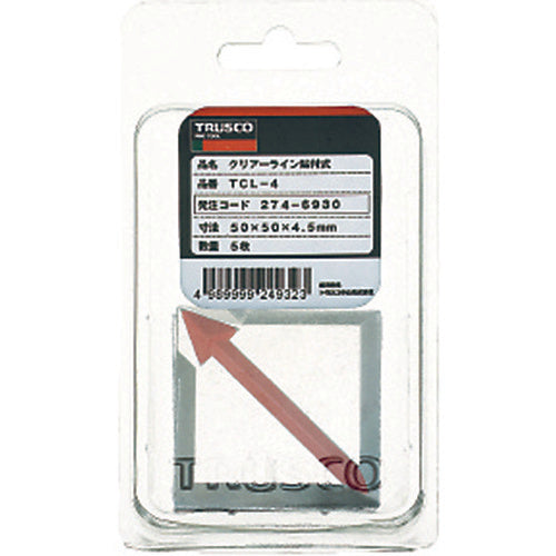 TRUSCO クリアーライン 貼付式 5枚入 TCL-1 1 PK