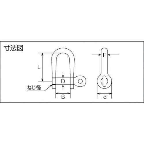 TRUSCO 半丸シャックル ステンレス製 線径8Φ×開口17mm (1個入) THS-8 1 袋