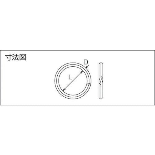 TRUSCO 키링크 스테인리스제 선경Φ2.4×내경Φ22(10개입) TWK-24-22 1봉