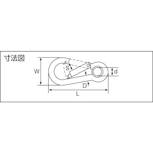 TRUSCO ステンレススナップフック A型 線径Φ7×開口10mm (1個入) TSF-7A 1 袋
