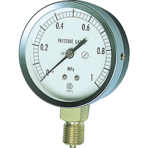 Nagano JIS general-purpose pressure gauge (A frame) Pressure range (MPa): 0.0 to 0.10 GS51-131-0.1MP 1 unit