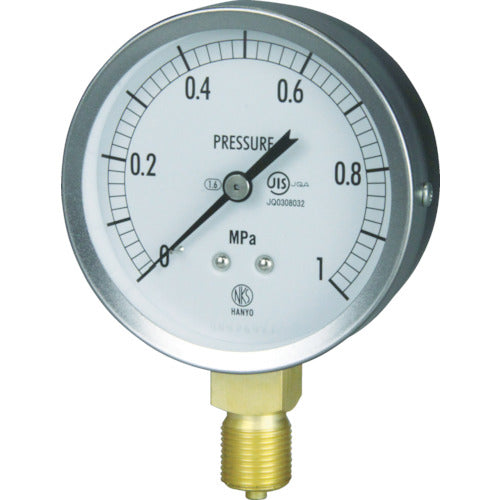 Nagano JIS general-purpose pressure gauge (A frame) Pressure range (MPa): 0.0 to 2.50 GS51-131-2.5MP 1 unit