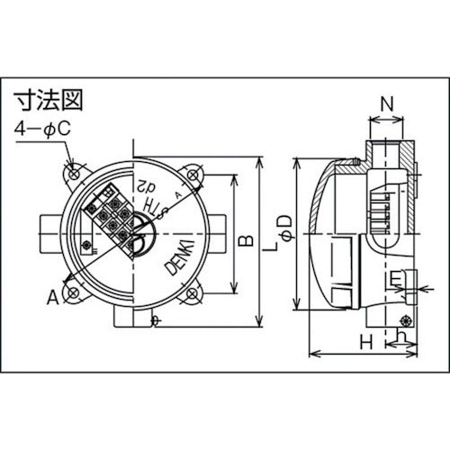 島田 アルミニウム合金鋳物 耐圧防爆構造ターミナルボックス(三方向) PF3/4 STH-04T-22 1 個