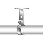 TRUSCO 파이프용 지지금구 프레스 T자 다리 높이 100LX 두께 3.2 2홀 TPS-T100 1개