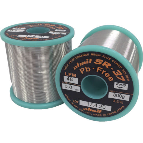 Alumite Lead-free flux cored solder SR-37 LFM48 0.8mm SR37LFM48-3.5-0.8MM 1 roll
