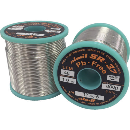 Alumite Lead-free flux cored solder SR-37 LFM48 1.6mm SR37LFM48-3.5-1.6MM 1 roll