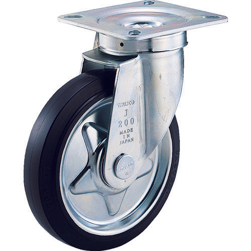 TRUSCO α Pressed Rubber Caster, Swivel, Φ100, TJ-100C, 1 pc