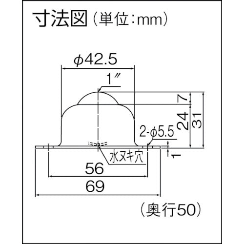 ISB 상향 볼 캐스터 이구티베어 IM-25S 스테인리스제 IM-25S 1개