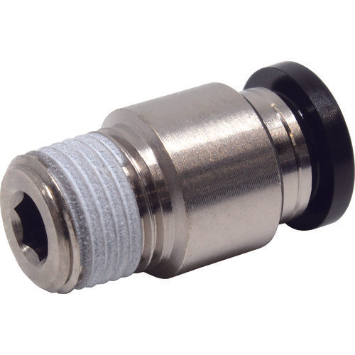 PISCO 튜브 피팅 육각 구멍 부착 스트레이트 튜브 6 접속 구경 R1/8 POC6-01 1개